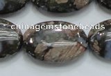 COP257 15.5 inches 20*30mm oval natural grey opal gemstone beads