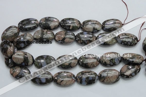 COP257 15.5 inches 20*30mm oval natural grey opal gemstone beads