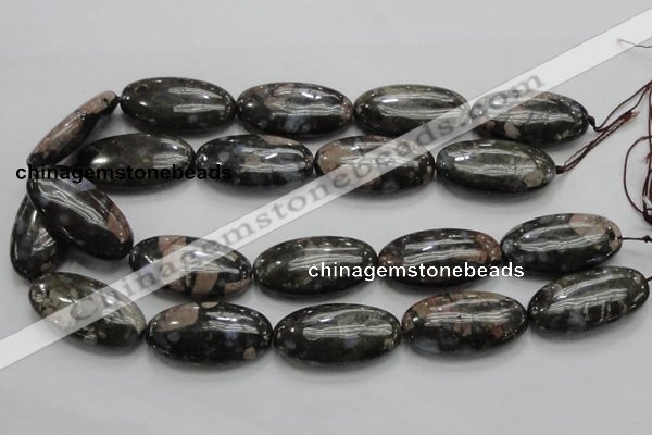 COP258 15.5 inches 20*40mm oval natural grey opal gemstone beads