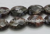 COP260 15.5 inches 13*18mm faceted oval natural grey opal beads