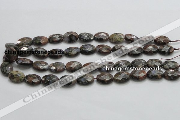 COP260 15.5 inches 13*18mm faceted oval natural grey opal beads