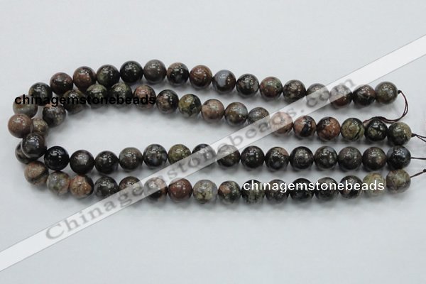 COP267 15.5 inches 12mm round natural grey opal gemstone beads