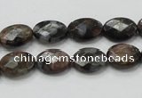 COP273 15.5 inches 10*14mm faceted oval natural grey opal gemstone beads