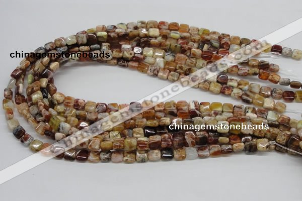 COP304 15.5 inches 10*10mm square brandy opal gemstone beads wholesale