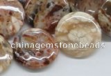 COP308 15.5 inches 22mm flat round brandy opal gemstone beads wholesale