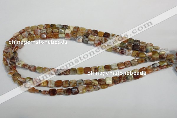 COP320 15.5 inches 8*8mm square brandy opal gemstone beads wholesale