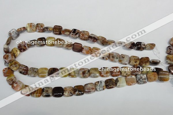 COP321 15.5 inches 12*12mm square brandy opal gemstone beads wholesale