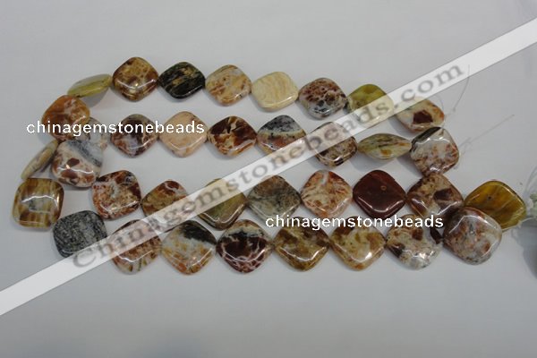 COP325 15.5 inches 20*20mm diamond brandy opal gemstone beads wholesale