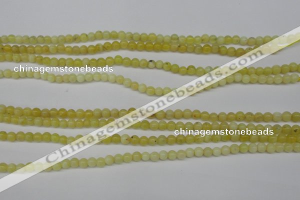 COP330 15.5 inches 4mm round yellow opal gemstone beads wholesale