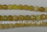 COP334 15.5 inches 6mm faceted round yellow opal gemstone beads