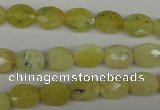 COP342 15.5 inches 8*10mm faceted oval yellow opal gemstone beads