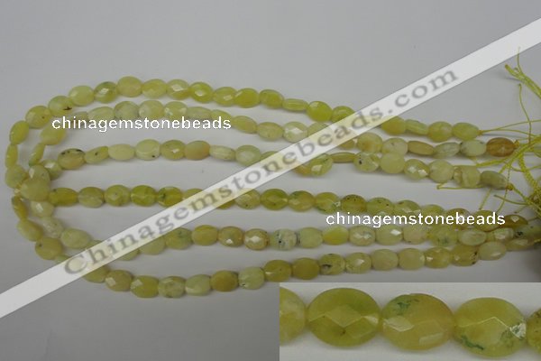 COP342 15.5 inches 8*10mm faceted oval yellow opal gemstone beads