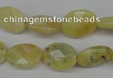 COP343 15.5 inches 13*18mm faceted oval yellow opal gemstone beads