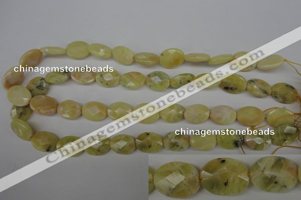 COP343 15.5 inches 13*18mm faceted oval yellow opal gemstone beads