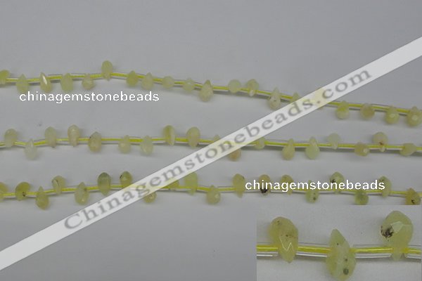 COP347 Top-drilled 6*9mm faceted teardrop yellow opal gemstone beads