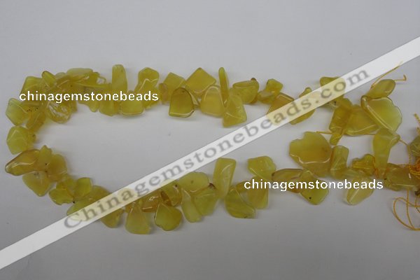 COP348 Top-drilled 7*8mm – 24*25mm freeform yellow opal gemstone beads