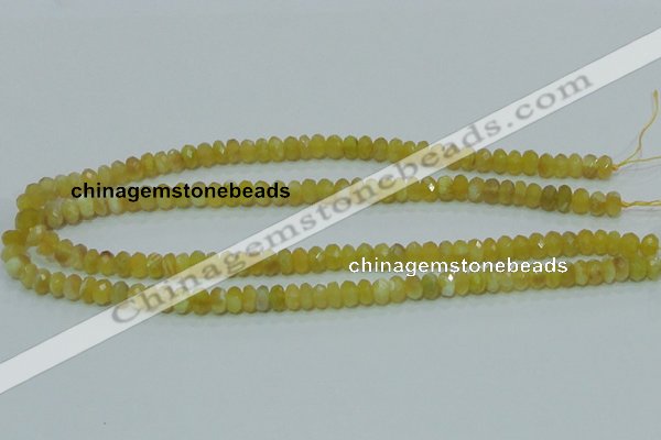 COP352 15.5 inches 5*8mm faceted rondelle yellow opal gemstone beads wholes