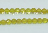 COP353 15.5 inches 6mm faceted round yellow opal gemstone beads wholesale