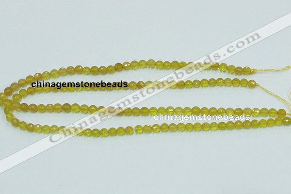 COP353 15.5 inches 6mm faceted round yellow opal gemstone beads wholesale