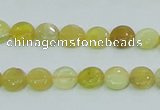 COP358 15.5 inches 8mm coin yellow opal gemstone beads wholesale