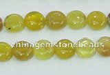 COP359 15.5 inches 10mm coin yellow opal gemstone beads wholesale
