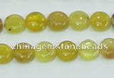 COP359 15.5 inches 10mm coin yellow opal gemstone beads wholesale