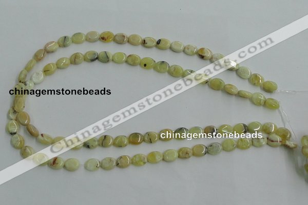 COP375 15.5 inches 8*10mm oval yellow opal gemstone beads wholesale