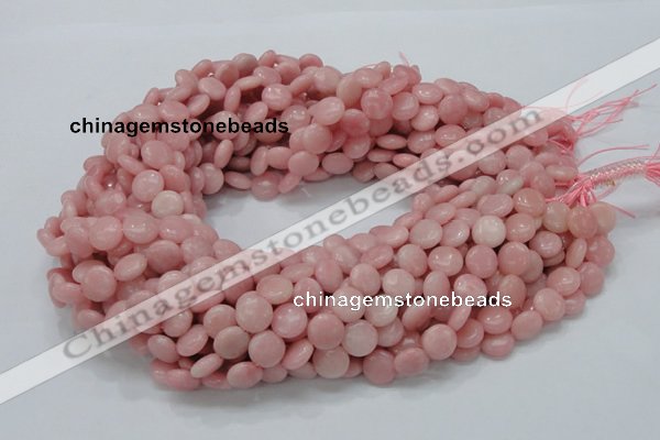 COP413 15.5 inches 10mm flat round Chinese pink opal gemstone beads