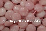 COP414 15.5 inches 12mm flat round Chinese pink opal gemstone beads