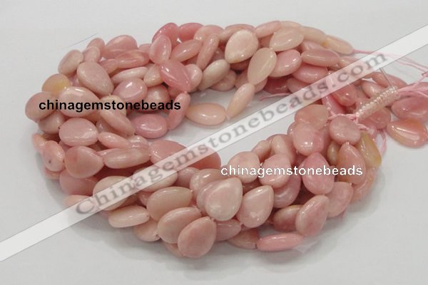 COP424 15.5 inches 12*18mm flat teardrop Chinese pink opal gemstone beads