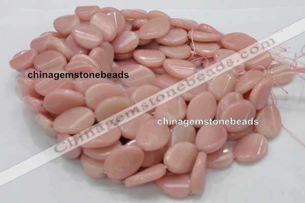 COP426 15.5 inches 18*25mm twisted oval Chinese pink opal gemstone beads