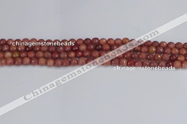 COP441 15.5 inches 4mm faceted round African blood jasper beads