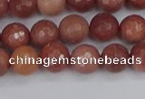 COP442 15.5 inches 6mm faceted round African blood jasper beads