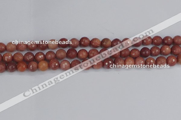 COP443 15.5 inches 8mm faceted round African blood jasper beads