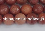 COP444 15.5 inches 10mm faceted round African blood jasper beads