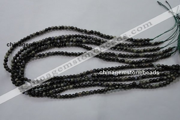 COP451 15.5 inches 4mm round natural grey opal gemstone beads