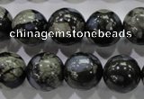 COP456 15.5 inches 14mm round natural grey opal gemstone beads