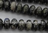 COP470 15.5 inches 10*14mm rondelle natural grey opal beads