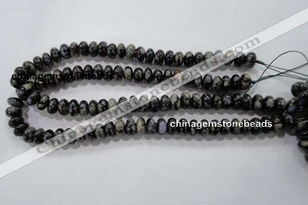 COP471 15.5 inches 8*12mm rondelle natural grey opal gemstone beads