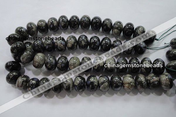 COP473 15.5 inches 13*18mm rondelle natural grey opal gemstone beads