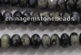 COP475 15.5 inches 6*10mm faceted rondelle natural grey opal beads