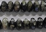 COP476 15.5 inches 8*14mm faceted rondelle natural grey opal beads