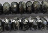 COP477 15.5 inches 10*16mm faceted rondelle natural grey opal beads