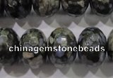 COP479 15.5 inches 15*20mm faceted rondelle natural grey opal beads