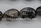 COP496 15.5 inches 10*14mm oval natural grey opal gemstone beads