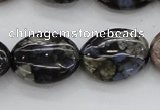 COP497 15.5 inches 12*16mm oval natural grey opal gemstone beads