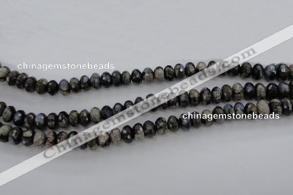 COP498 15.5 inches 5*8mm faceted rondelle natural grey opal beads