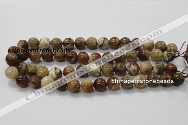 COP504 15.5 inches 14mm round natural red opal gemstone beads