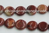COP521 15.5 inches 12mm flat round red opal gemstone beads wholesale