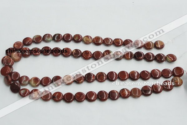 COP521 15.5 inches 12mm flat round red opal gemstone beads wholesale